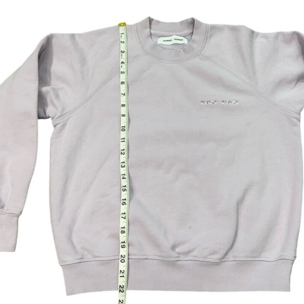 Samsoe Samsoe Gitta Crewneck Sweatshirt Orchid Peel Embroidered Logo Size Small - Picture 5 of 7